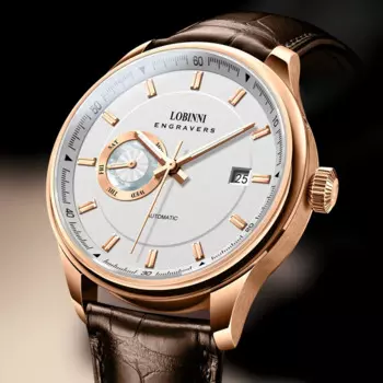 Швейцарский роскошный бренд LOBINNI автоматические механические мужские часы многофункциональные сапфировые светящиеся 50 м водонепроницаемые часы L17017