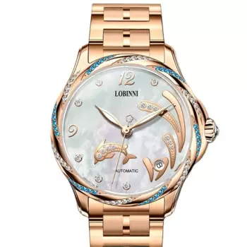 Швейцарский роскошный бренд LOBINNI Japan MIYOTA автоматические механические Женские часы сапфировые водонепроницаемые алмазные Женские часы L2060