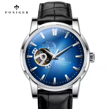 Швейцарский роскошный бренд PONIGER, японский импорт NH39A, автоматические механические мужские часы с сапфировым скелетом, водонепроницаемые часы P519