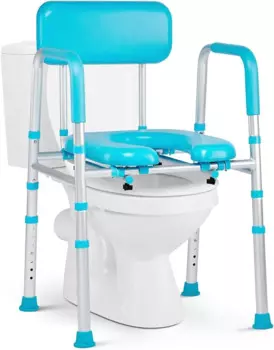 Сиденье для унитаза с ручками и спинкой, 330 фунтов