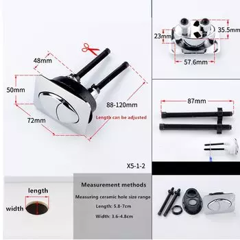 Сиденья для унитаза, резервуар для воды, кнопка смыва, переключатель, туалетный инструмент, овальная треугольная квадратная двойная кнопка управления, JO21018