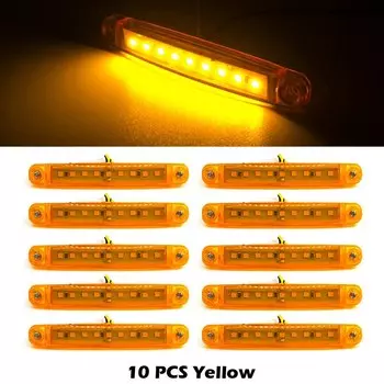 Сигнальная лампа 10x/30x, 9 светодиодов, овальная лампа, для грузовиков, автофургонов, оранжевый, белый, красный, боковой габаритный индикатор, 12 В, 24 В