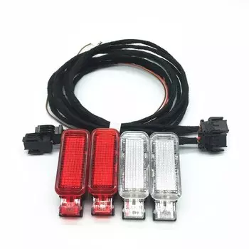 Сигнальная светильник ПА для внутренней двери автомобиля, Красного/белого цвета, жгут проводов для A3 A4 A5 A6 A7 A8 Q3 Q5 Q7 TT 8KD947411 8KD 947 415