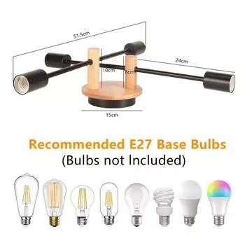 SIKEBOTE Скандинавская люстра черная древесина E27