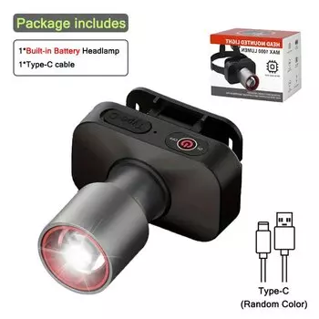 Налобный фонарь Mikenoon, телескопический зум, 3 режима