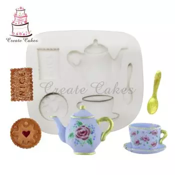 Силиконовая форма для чайного набора