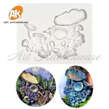 Силиконовая форма для кекса "Различные грибы"