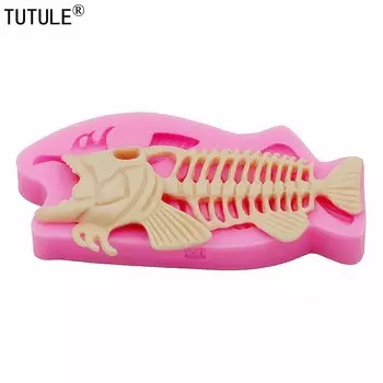 Силиконовая форма для кексов "Рыбий скелет"