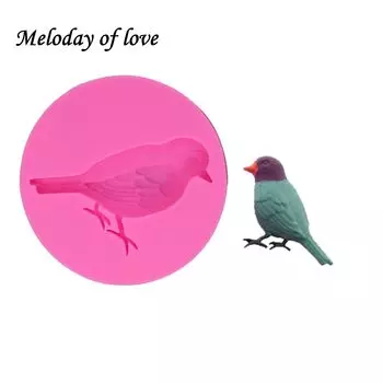 Силиконовая форма для мастики Bird 1294 розового цвета