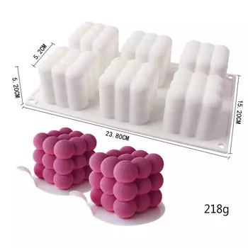 Силиконовая форма для торта XINCHEN 6-полая 3D кубическая