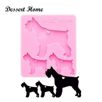 Силиконовые формы для эпоксидной смолы "Шнауцер", розового цвета