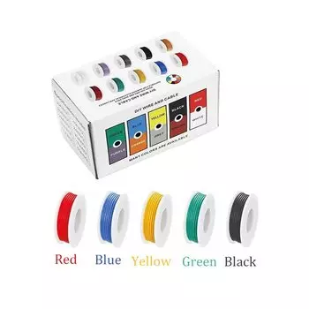 Силиконовые провода LKLB, набор 5 цветов