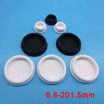 Силиконовые заглушки для труб 6.8-201.5 мм белые/черные