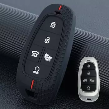 Силиконовый брелок для ключей с дистанционным управлением, чехол для ключей, кольцо-брелок с 5 кнопками, защита для Hyundai Sonata Cruz Tucson Santa Fe 2021 2020