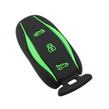 Силиконовый чехол для автомобильного ключа Tesla Model X 75D 90D 100D S, защитный чехол с 3 кнопками для дистанционного ключа, кожаный чехол, аксессуары для автомобиля