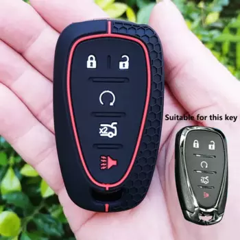 Силиконовый чехол для дистанционного ключа автомобиля, чехол для ключей для Chevrolet Camaro Malibu Cruze Equinox Volt, 5-кнопочный автоаксессуар
