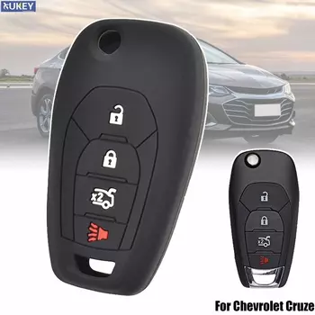 Силиконовый чехол для дистанционного ключа Chevrolet Cruze с дистанционным управлением, чехол для брелока, держатель для кожи, 4 кнопки, 2016 2017 2018 2019