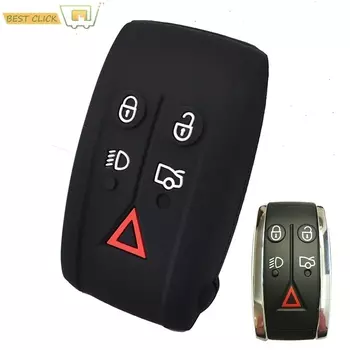 Силиконовый чехол для ключа с дистанционным управлением для Jaguar XF XK XKR XK8 XJ8 X-Type S-Type Keyless Holder 5-кнопочный автомобильный защитный цепь