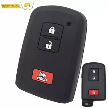 Силиконовый чехол для ключей для Toyota Land Cruiser Tacoma Highlander Prius C V Rav4, защитный держатель для брелока без ключа, 3-кнопочный