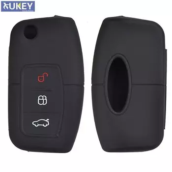 Силиконовый чехол с тремя кнопками для автомобильного ключа-брелока, чехол для Ford Fiesta Focus Mondeo Falcon B-Max C-Max Eco Sport Galaxy Protector