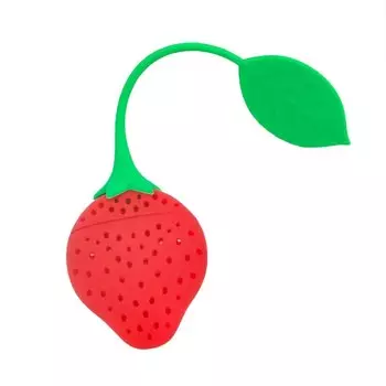 Силиконовый фильтр для чая в форме клубники