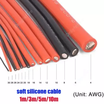DelightFire Термостойкий силиконовый провод 16 14 12 10 8 6 4 AWG