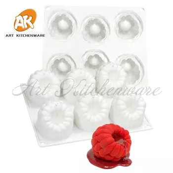 Силиконовый лоток для кубиков льда Respberry 6-ти ячеек