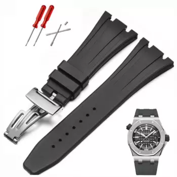 Силиконовый ремешок uhgbsd для наручных часов AP Royal Oak 2/2, 5 15710 дюйма, складная Пряжка, резиновый ремешок для часов 28 мм