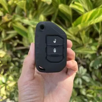 Силиконовый резиновый чехол для автомобильного ключа, чехол для Jeep 2018 2019 Wrangler JL JLU Flip, 2-кнопочный ключ