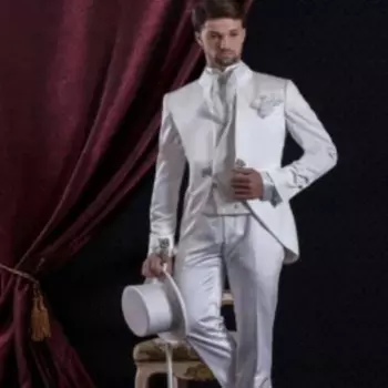 SILIWEYA Шикарный мужской свадебный элегантный костюм, комплект из 3 предметов, фрак для жениха, формальный длинный пиджак, куртка, жилет, брюки, костюмы, мужские костюмы на заказ