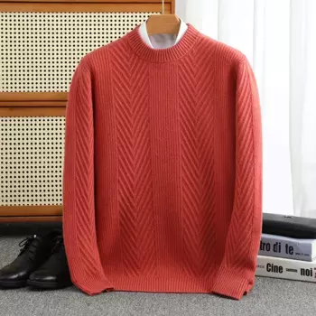 Симетрический жаккардовый пуловер на осень/зиму, новый пуловер из 100% мериносовой шерсти, кашемировый свитер, мужской пуловер с круглым вырезом, трикотажная рубашка