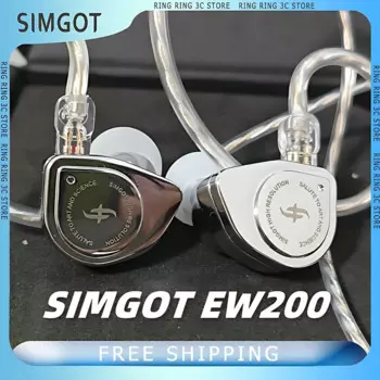 SIMGOT EW200 проводные наушники-вкладыши HiFi, высокое качество звука, наушники, металлическая гарнитура, сменный кабель, спортивные музыкальные наушники