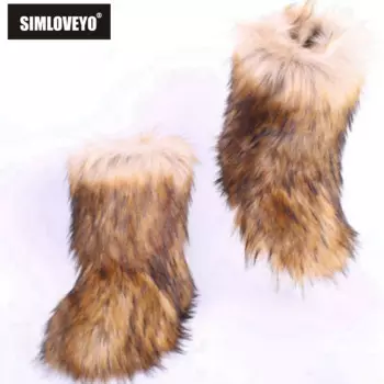 SIMLOVEYO меховые сапоги, обувь, женские зимние сапоги с сумкой, повязка на голову, меховые сапоги, женские высокие сапоги, меховая обувь