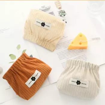 Симпатичная мини-сумка для шрапнели, вельветовый мягкий кошелек для губной помады, однотонный кошелек для монет, дорожный