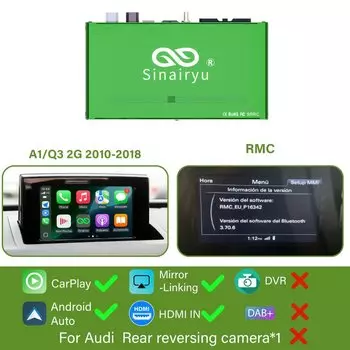 Sinairyu Беспроводная камера Apple CarPlay для Audi A1 A3 A4 A5 A6 A7 A8 Q2 Q3 Q5 Q7 S4 S5 MMI Car Play Android Auto Mirror Камера заднего вида