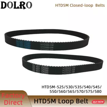 Синхронный ремень синхронизации HTD5M Длина шага 525/530/535/540/545/550/560/565/570/575/580 мм Ширина 9/10/12/15/20/25 мм Резина закрытый