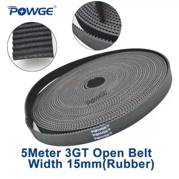 Синхронный ремень синхронизации POWGE, 5 метров, GT 3MGT 3GT, ширина 15 мм, 3GT-15, резиновый шкив 3KC GT3 для 3D-принтера