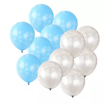 Синие латексные шары со снежинками DAWN