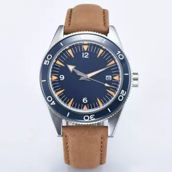 Синие стерильные часы без логотипа, 41 мм, NH35 Miyota8215, чашка Чайка, автоматический механизм, водонепроницаемые светящиеся мужские наручные часы для плавания