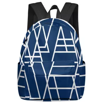 Синие женские и мужские рюкзаки с геометрической текстурой, водонепроницаемый дорожный школьный рюкзак для студентов, мальчиков и девочек, рюкзаки для ноутбука