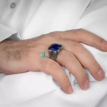 Синий Лазурит, драгоценный камень, цветок клевера, дизайн, Стерлинговое Серебро 925 пробы, мужские аксессуары ручной работы высокого качества, ювелирные изделия Мужское кольцо из серебра 925 пробы с синим лазуритом