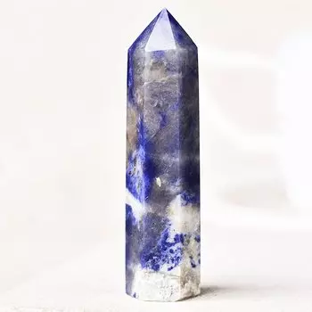 Синий содалитовый камень, призма AierCrystal