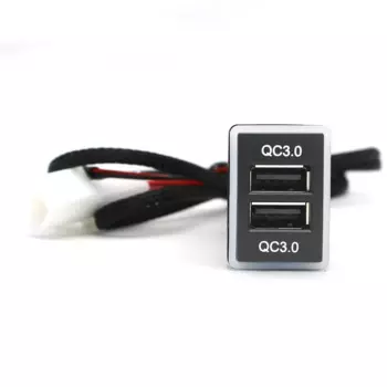 Синий светодиодный светильник с быстрой зарядкой, двойной разъем QC3.0 USB-интерфейса, быстрое автомобильное зарядное устройство для Toyota camry corolla rav4 hilux, аксессуары