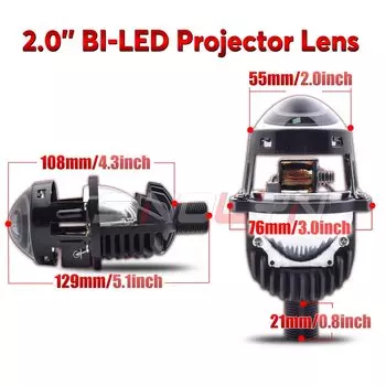 Sinolyn 2,0 дюймовые Bi LED Angel Eyes мини-линзы для Фар H4/H7/H11/H13/9004/9005/9006 светодиодный для автомобиля мотоцикла