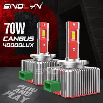 Sinolyn Автоматические фары Лампы D3S D1S D2S D4S D5 D8S Canbus Светодиодные фары 35 Вт Проекторные фары 6000K Plug&Play Комплект для переоборудования HID