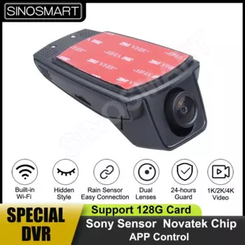 SINOSMART 1080P 1K 2K 4K Универсальный видеорегистратор Wi-Fi DVR для Honda Mitsubishi Volkswagen Mazda Hyundai Kia App Control SONY IMX307