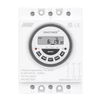 SINOTIMER 3 шт. три фазы 380 В 415 7 дней программируемый таймер реле времени