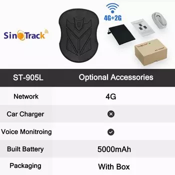 SinoTrack 4G 10000 мАч ST-905/ST-915 Водонепроницаемый GPS-трекер Автомобильный локатор Магнит Длительный режим ожидания Батарея Положение в реальном времени Приложение