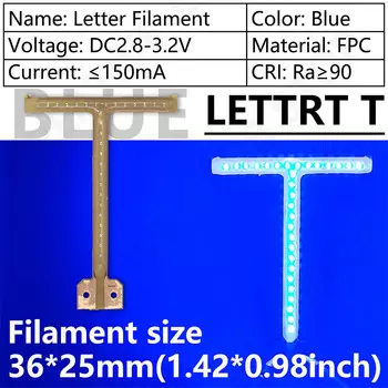 Синяя буквенная светодиодная нить DT&ZM