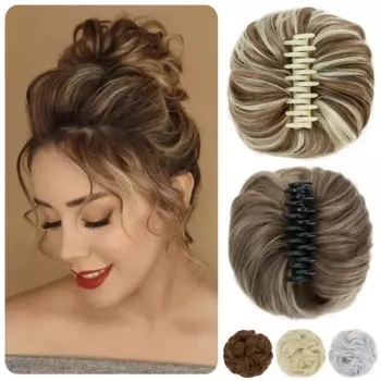 Синтетический спутанный кудрявый шиньон для женщин